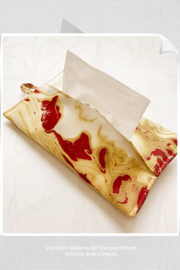 TISSUE HOLDER-Vermilion on Parchment