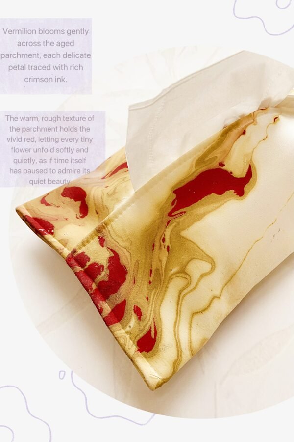 TISSUE HOLDER-Vermilion on Parchment